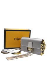 Fendi Baguette Crystal Mesh Shoulder Bag | Silver & Gold