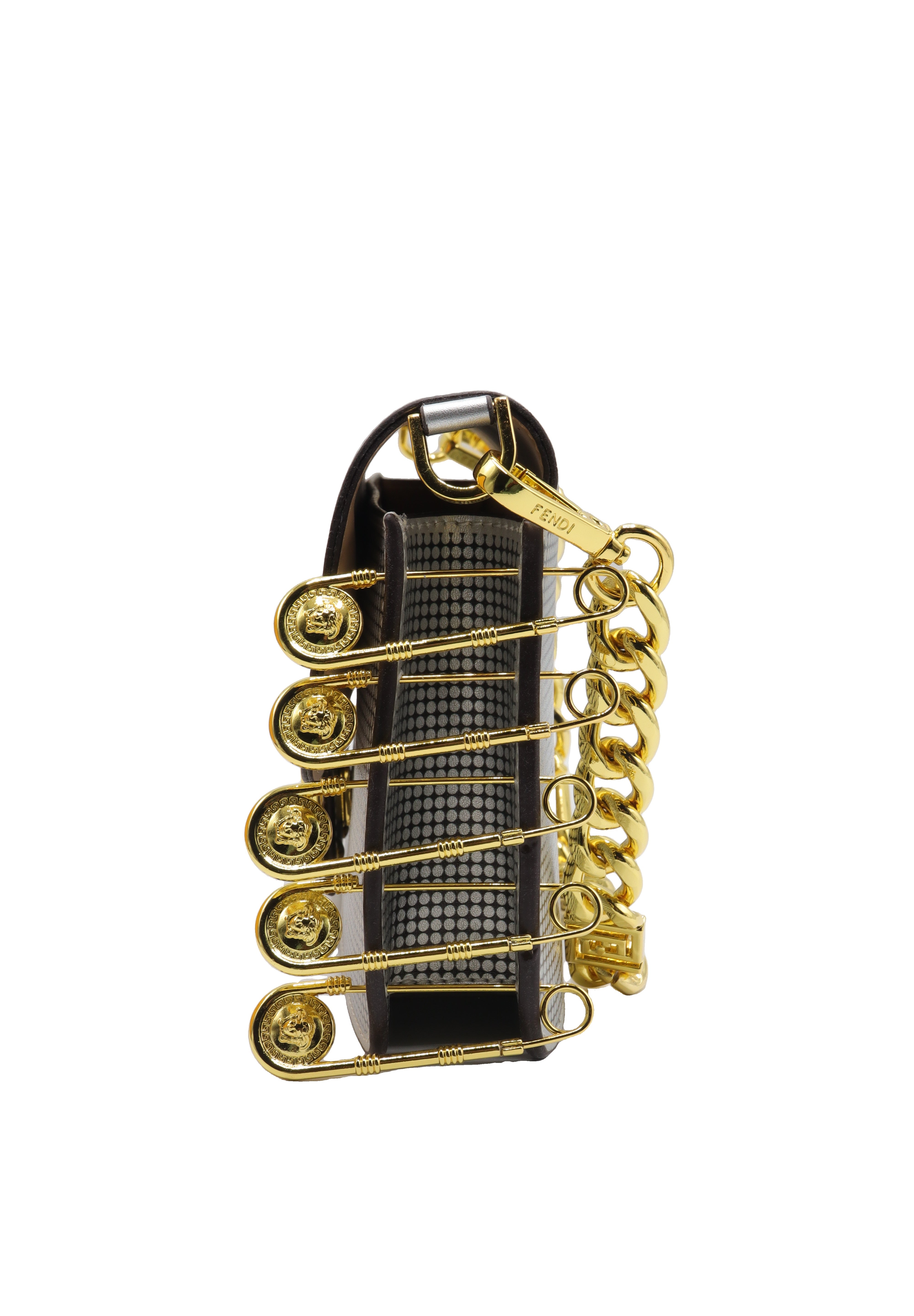 Fendi Baguette Crystal Mesh Shoulder Bag | Silver & Gold