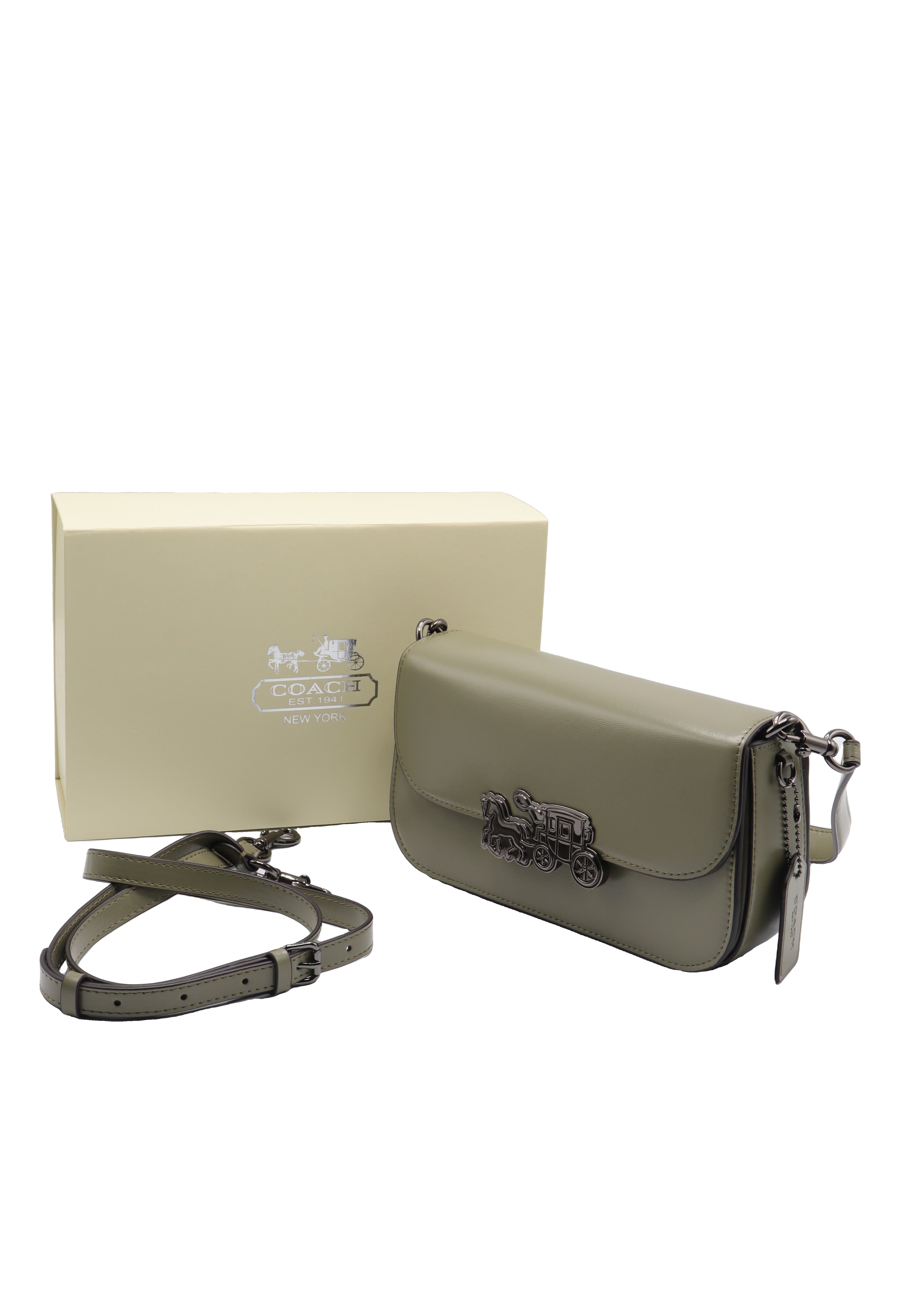 Coach Morgan Leather Shoulder Bag | Olive Green