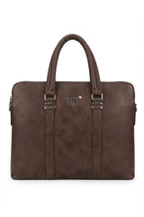 Montblanc Slim Leather Briefcase Laptop Bag | Mocha Brown