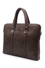 Montblanc Slim Leather Briefcase Laptop Bag | Mocha Brown