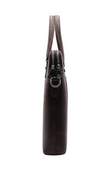 Montblanc Slim Leather Briefcase Laptop Bag | Mocha Brown