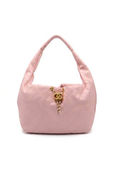 Chanel Small Hobo Bag | Light Pink Quilted Lambskin & CC Charm