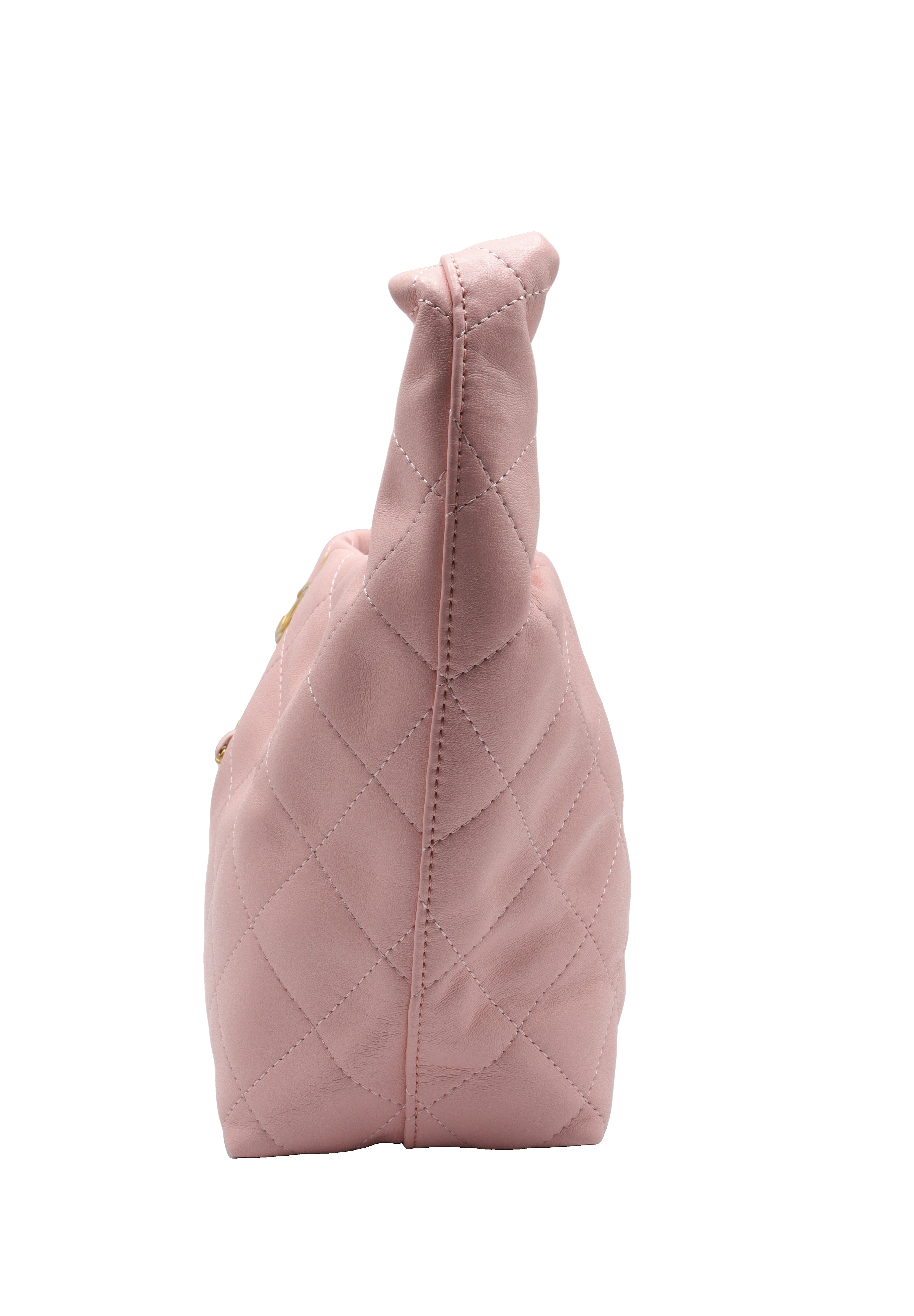 Chanel Small Hobo Bag | Light Pink Quilted Lambskin & CC Charm