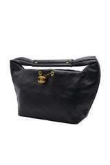 Chanel Small Hobo Bag | Black Quilted Lambskin & Gold CC