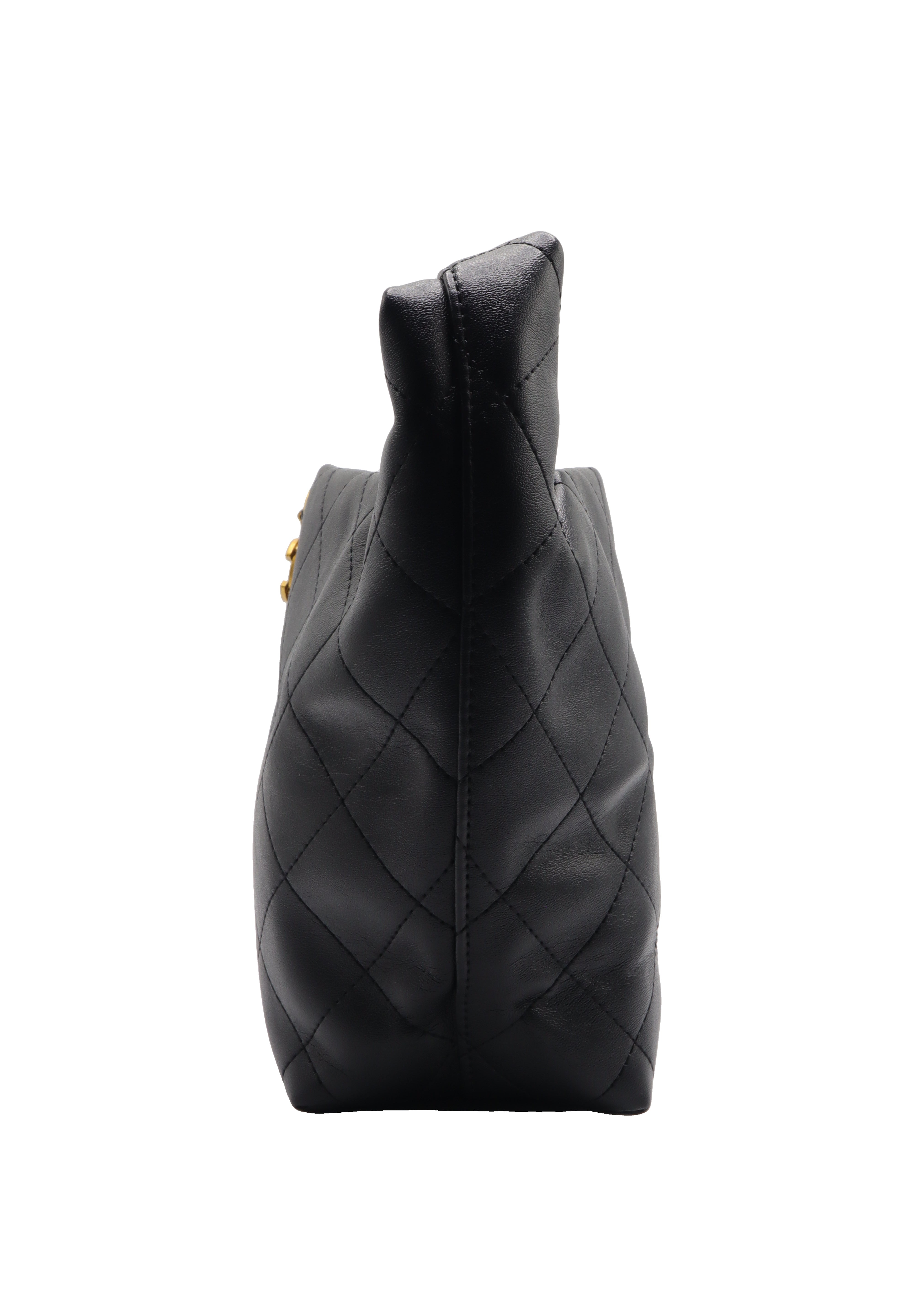 Chanel Small Hobo Bag | Black Quilted Lambskin & Gold CC