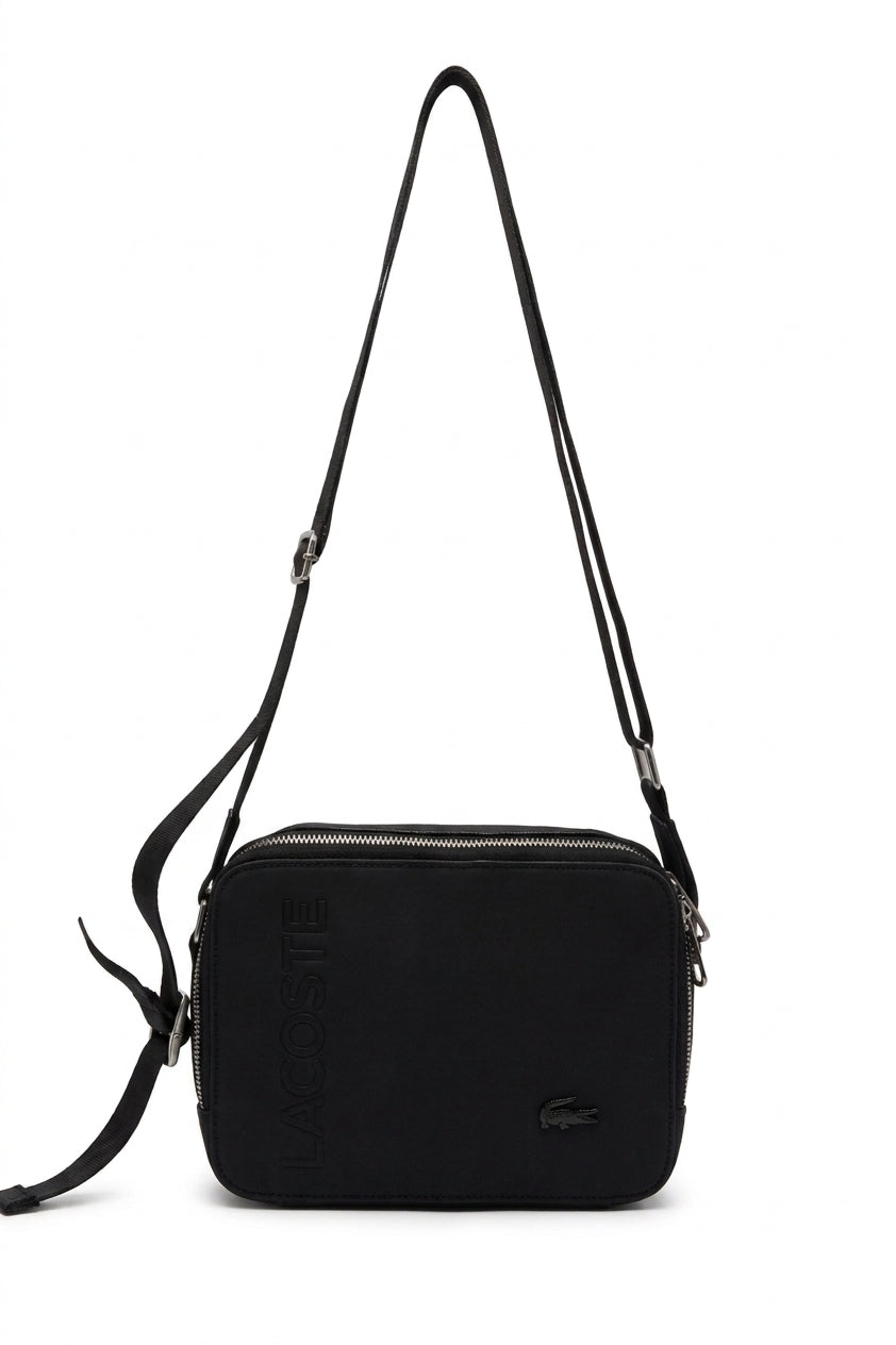 Lacoste Men's Canvas Camera Crossbody Bag | Matte Black