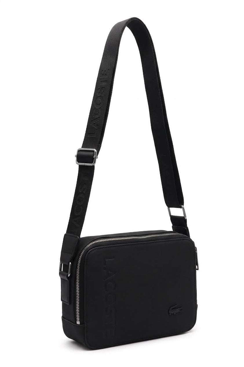 Lacoste Men's Canvas Camera Crossbody Bag | Matte Black