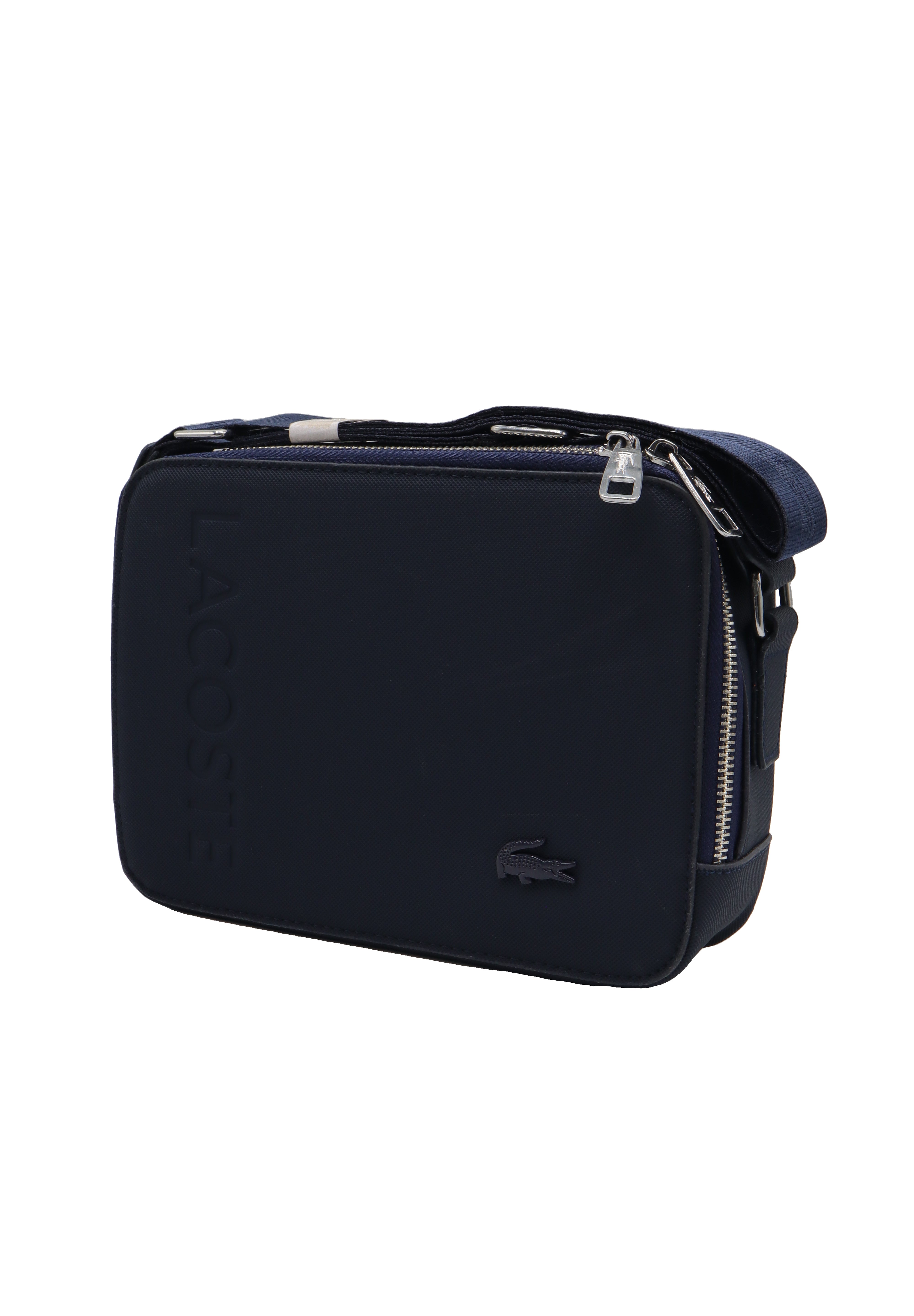 Lacoste Men's Crossbody Camera Bag | Matte Black & Silver