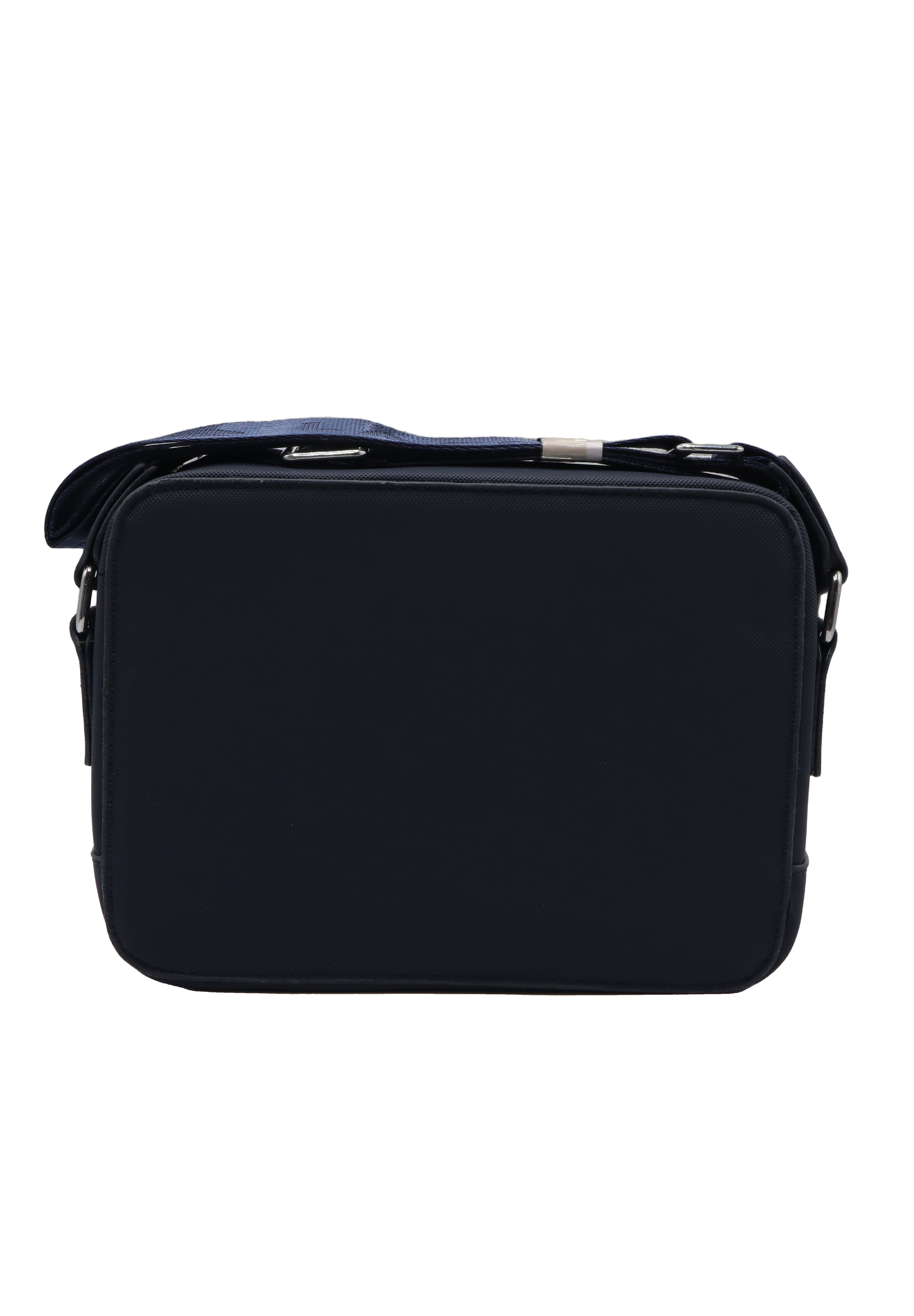 Lacoste Men's Crossbody Camera Bag | Matte Black & Silver