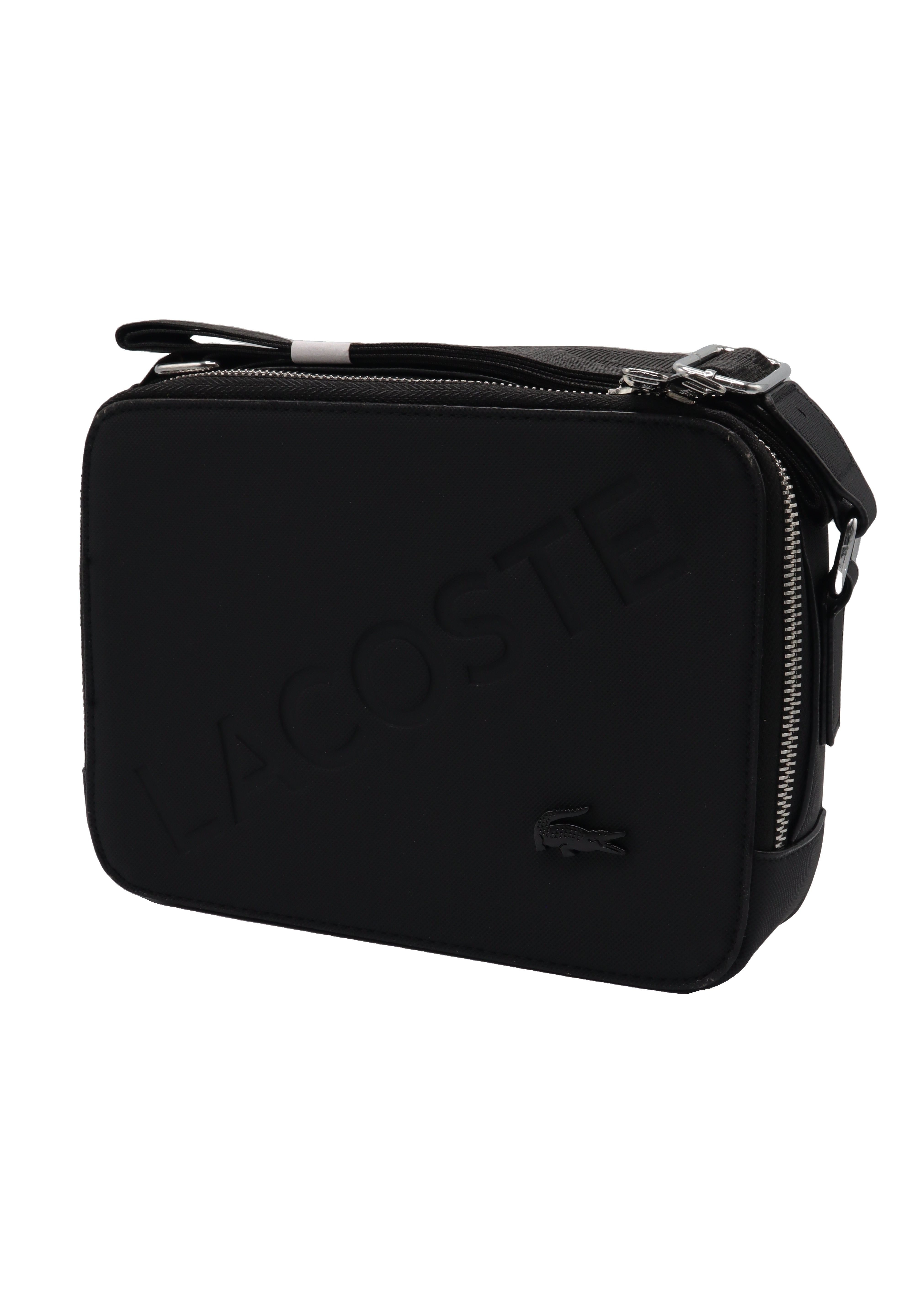 Lacoste Men's Crossbody Camera Bag | Matte Black & Silver