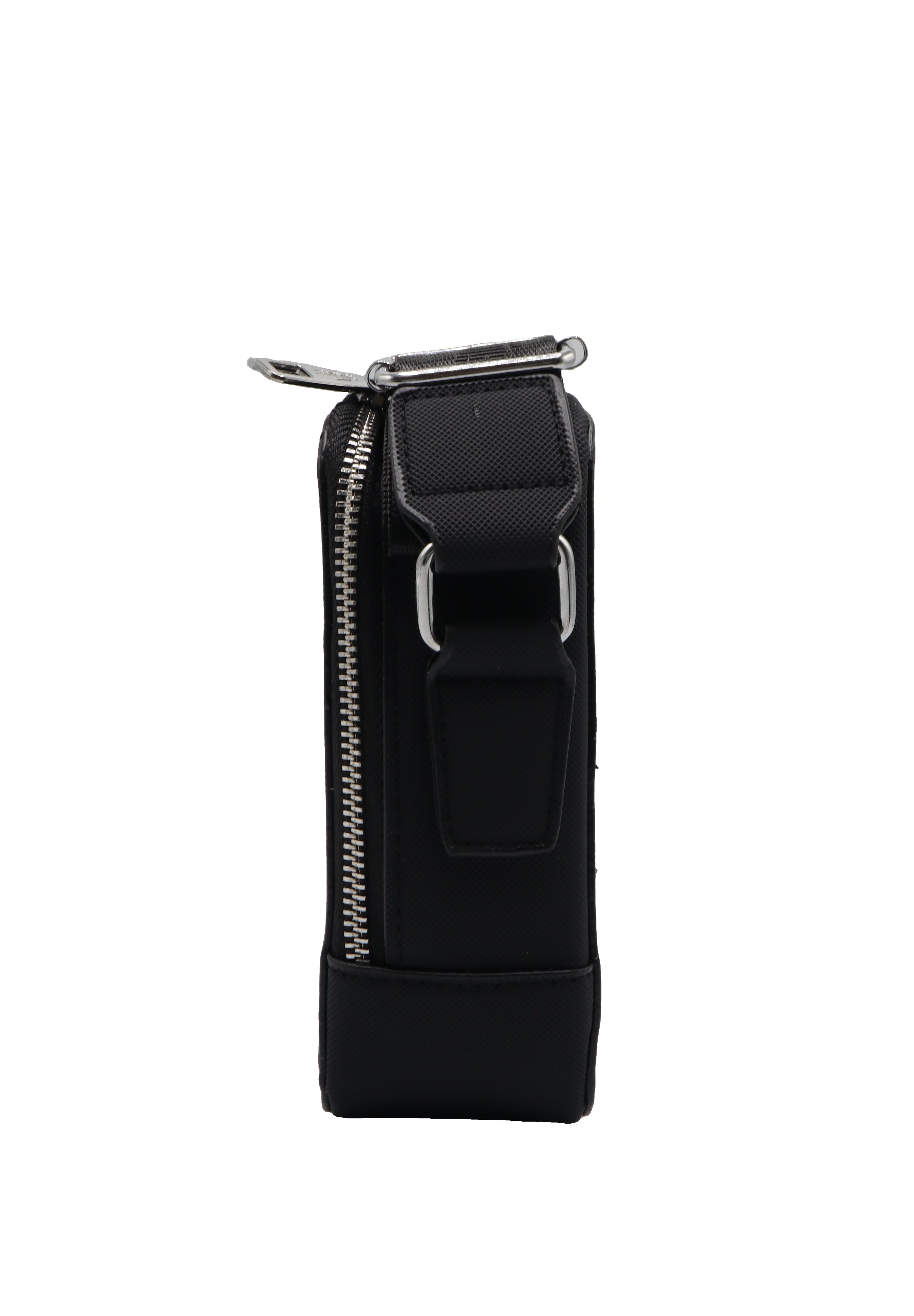 Lacoste Men's Crossbody Camera Bag | Matte Black & Silver