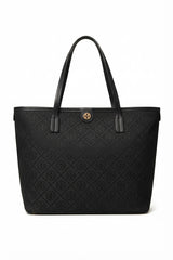 Tory Burch Ever-Ready Monogram Tote Bag | Black & Gold