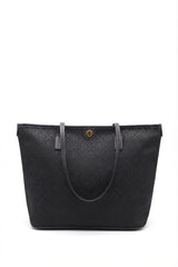 Tory Burch Ever-Ready Monogram Tote Bag | Black & Gold