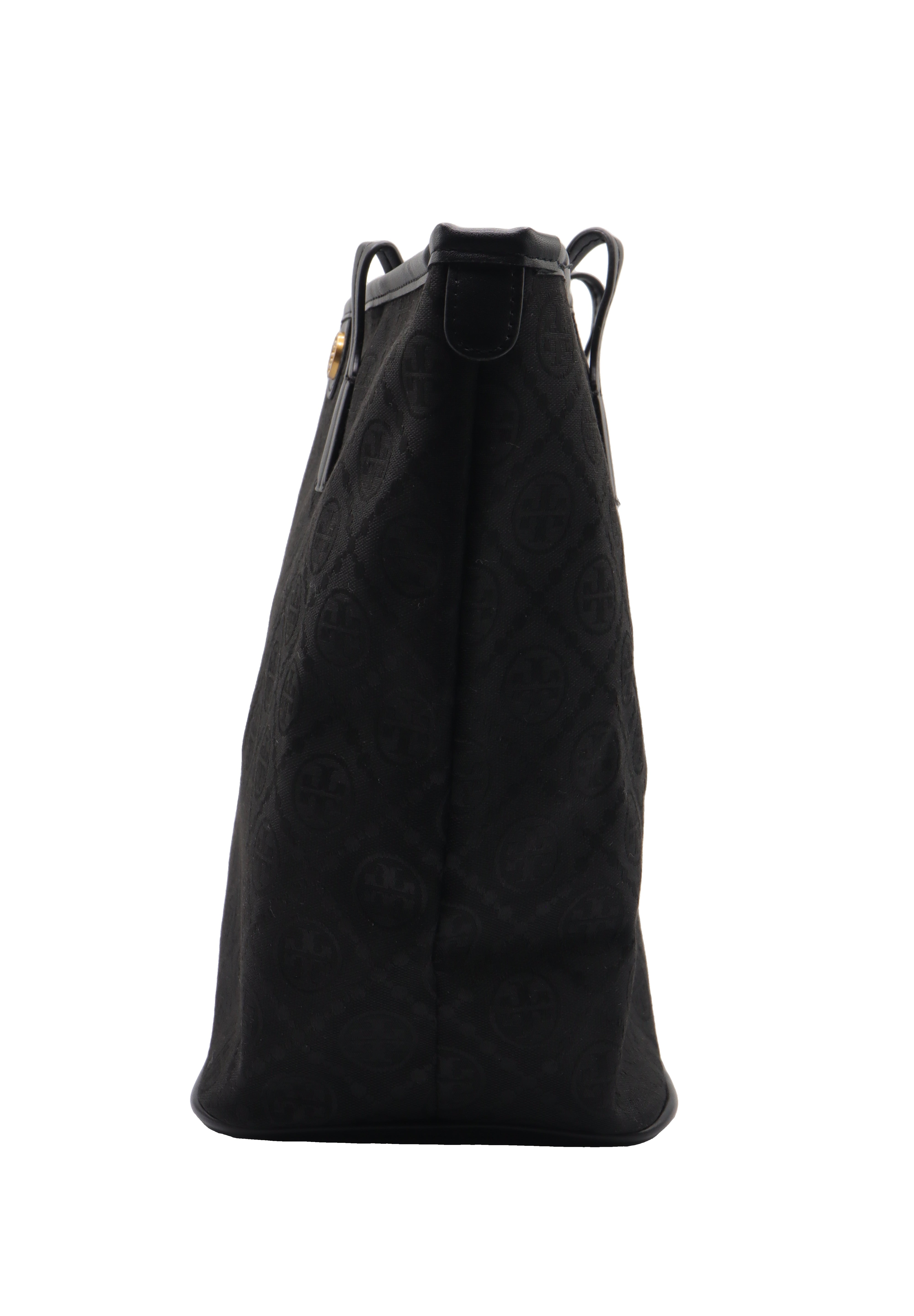 Tory Burch T Monogram Tote Bag with Pouch | Black & Gold