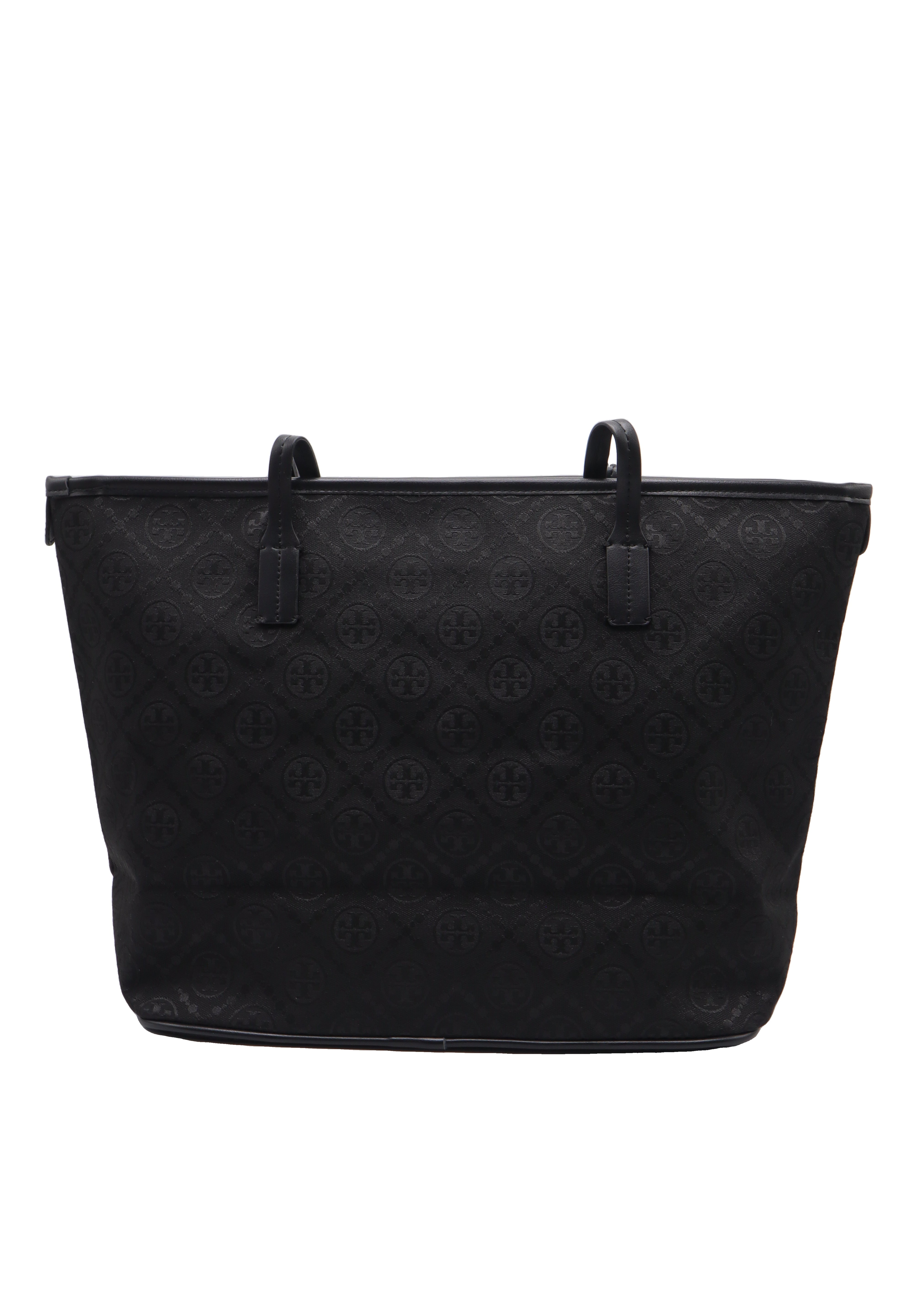 Tory Burch T Monogram Tote Bag with Pouch | Black & Gold