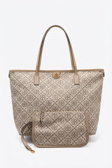 Tory Burch Ever-Ready Monogram Tote Bag | Beige & Tan