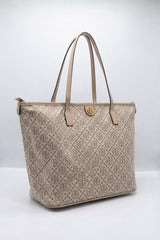 Tory Burch Ever-Ready Monogram Tote Bag | Beige & Tan