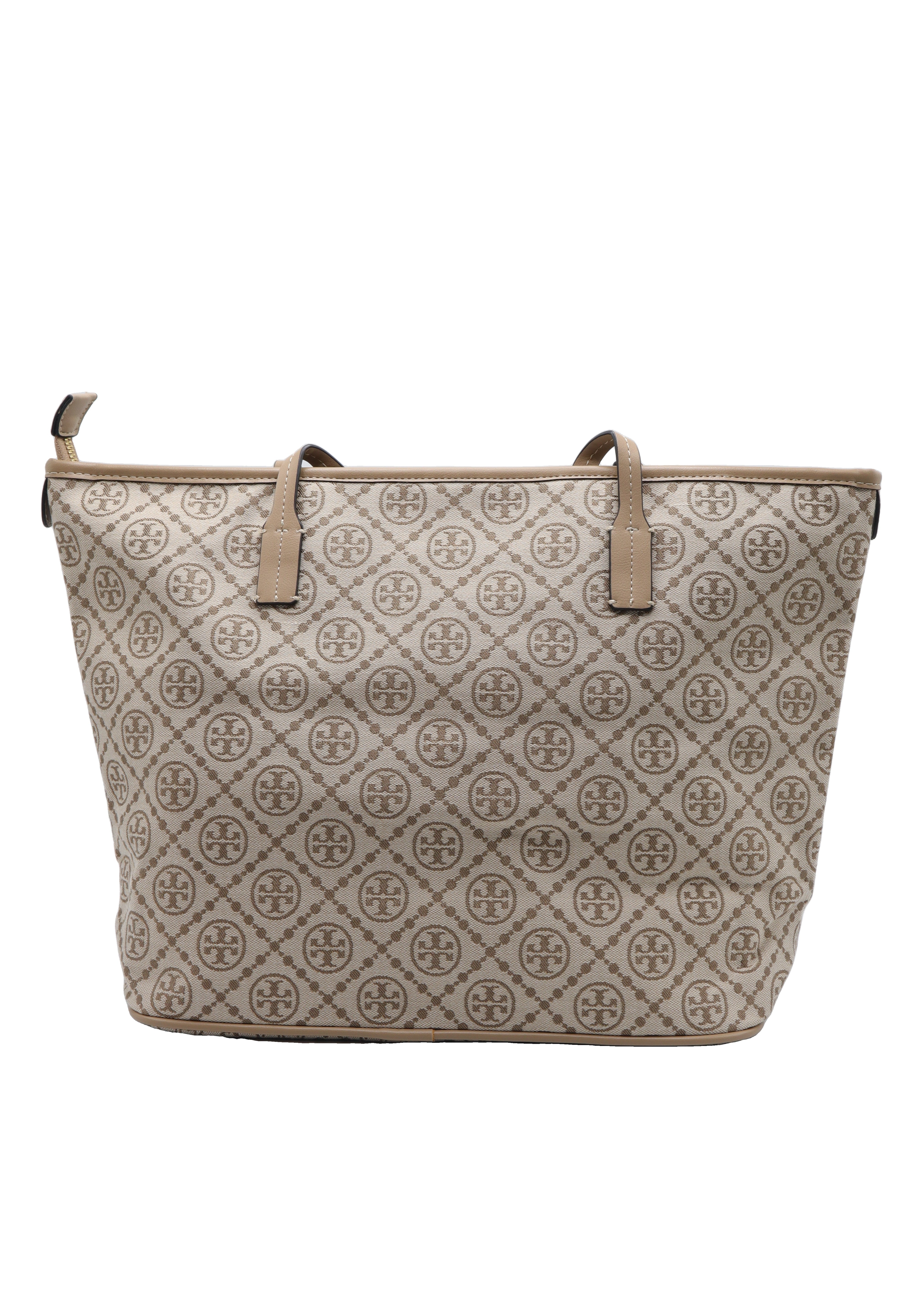 Tory Burch Ever-Ready Monogram Tote Bag | Beige & Tan