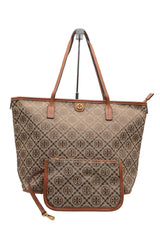 Tory Burch T Monogram Tote Bag with Pouch | Hazelnut & Gold