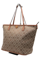 Tory Burch T Monogram Tote Bag with Pouch | Hazelnut & Gold