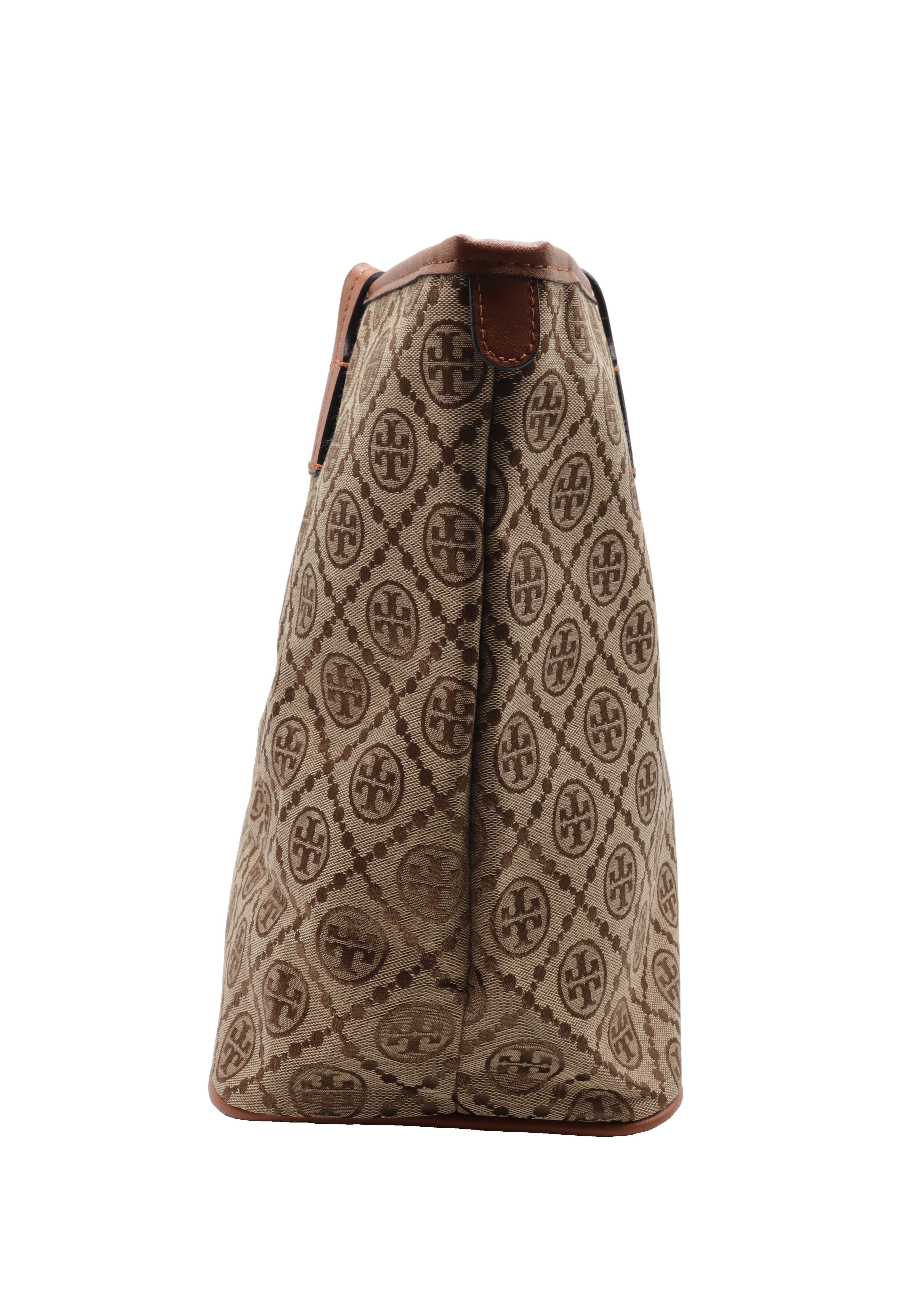Tory Burch T Monogram Tote Bag with Pouch | Hazelnut & Gold