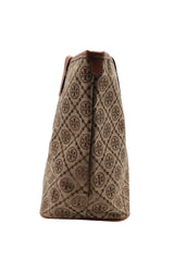 Tory Burch T Monogram Tote Bag with Pouch | Hazelnut & Gold
