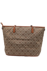 Tory Burch T Monogram Tote Bag with Pouch | Hazelnut & Gold