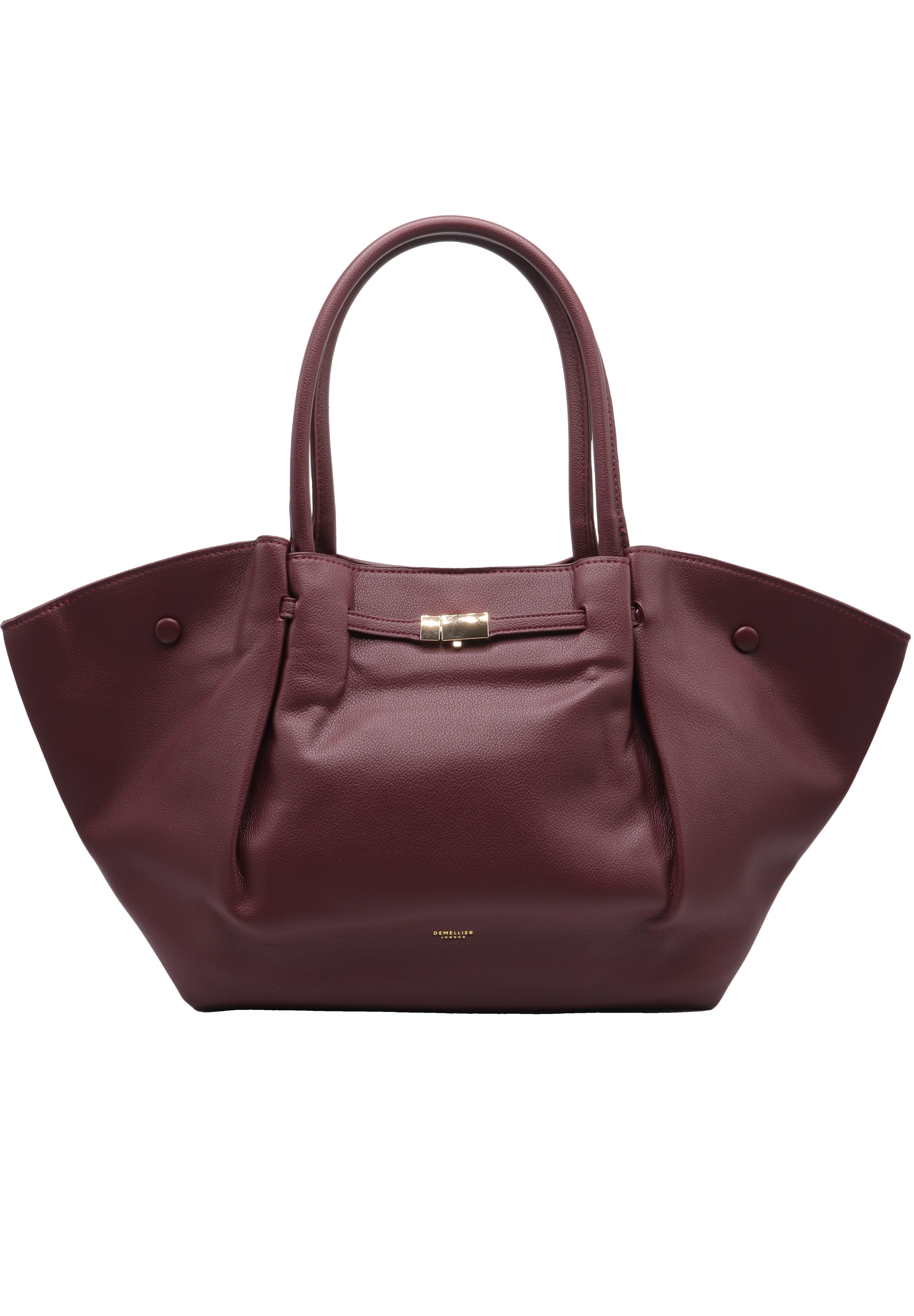DeMellier The New York Leather Tote | Deep Burgundy & Gold