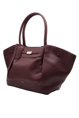 DeMellier The New York Leather Tote | Deep Burgundy & Gold
