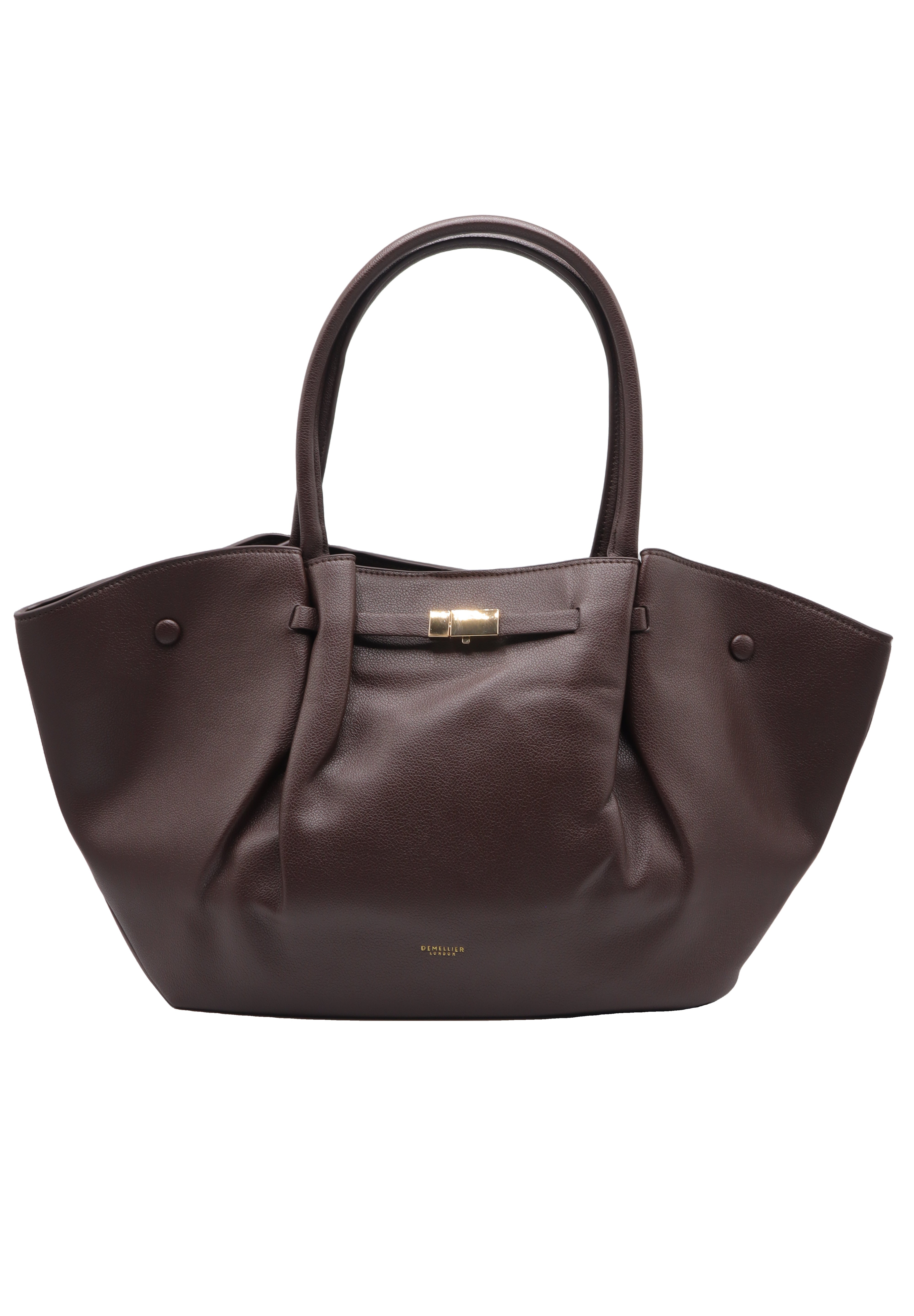 DeMellier The New York Leather Tote | Deep Mocha & Gold