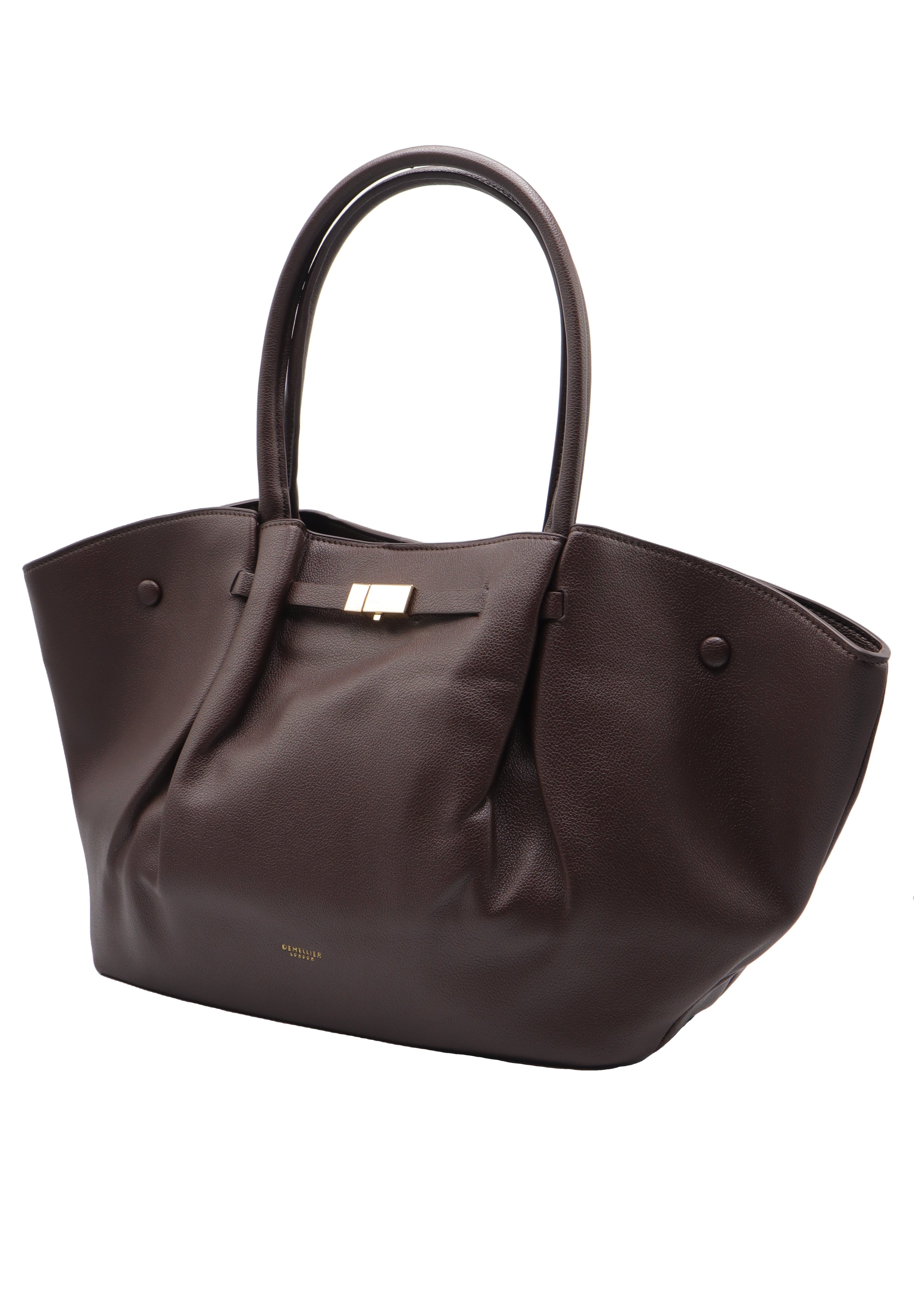 DeMellier The New York Leather Tote | Deep Mocha & Gold