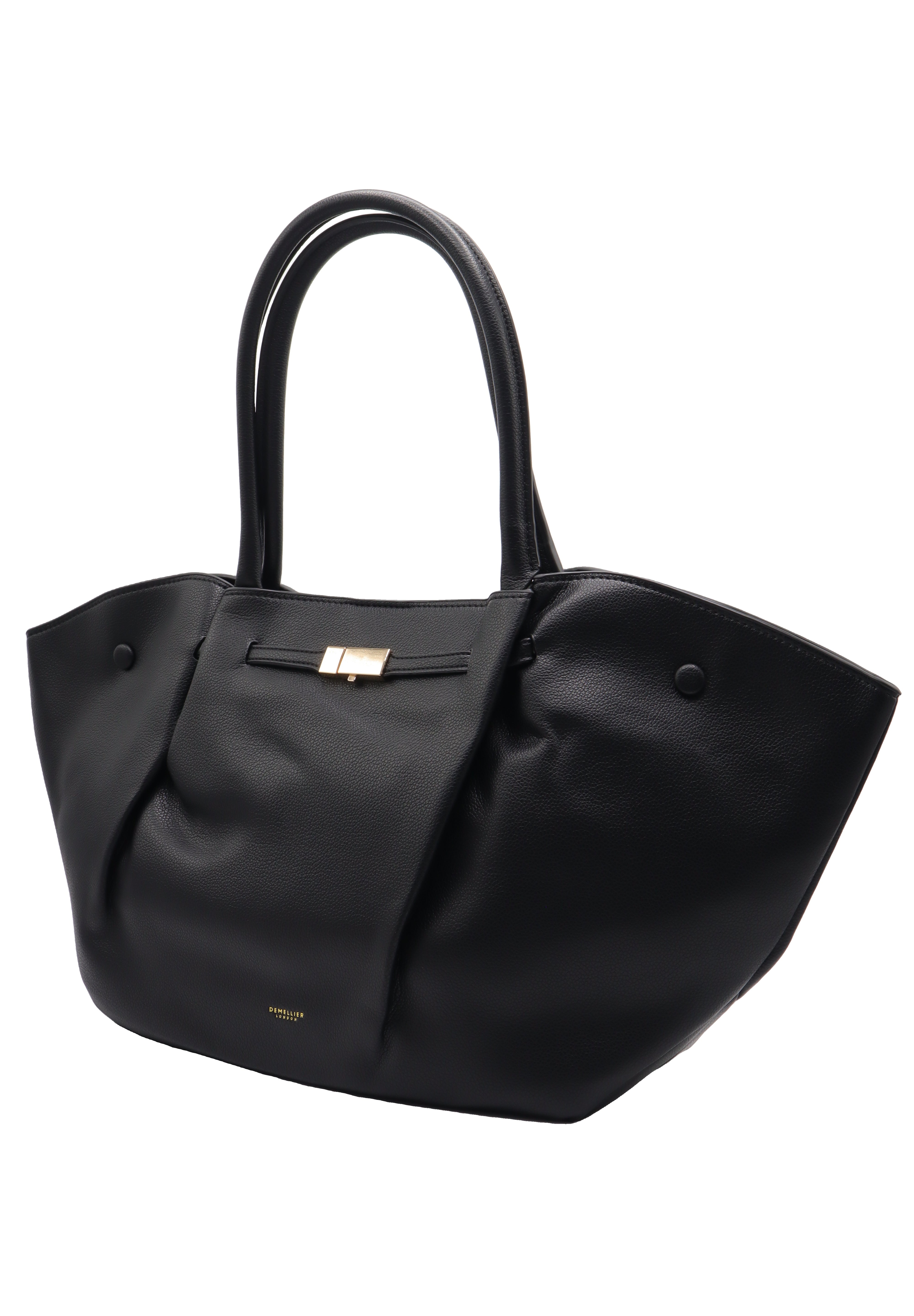 DeMellier The New York Leather Tote | Classic Black & Gold