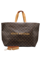 Louis Vuitton Monogram Tote Bag with Strap | Tan & Gold