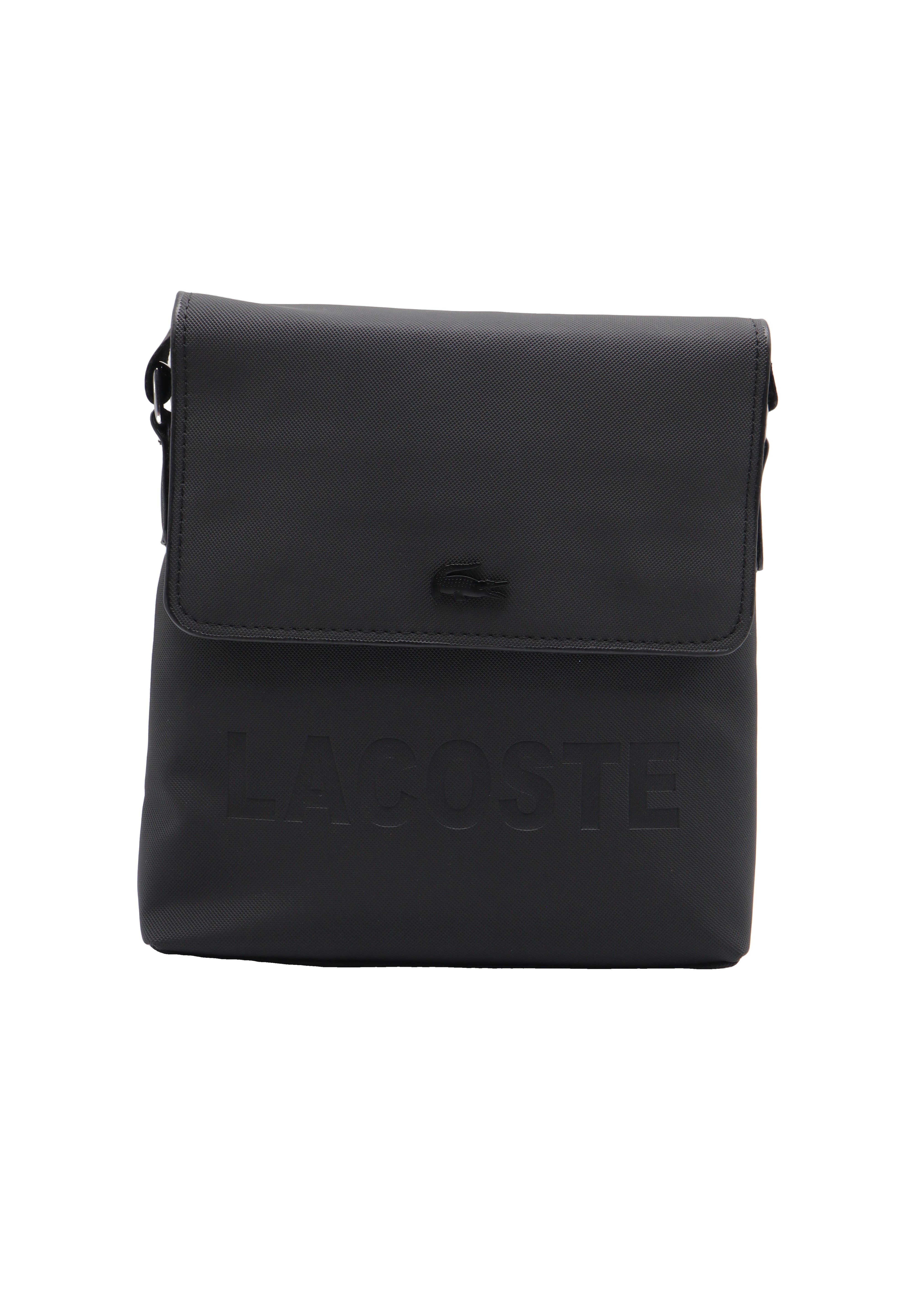 Lacoste Men's Flap Crossbody Bag | Matte Black