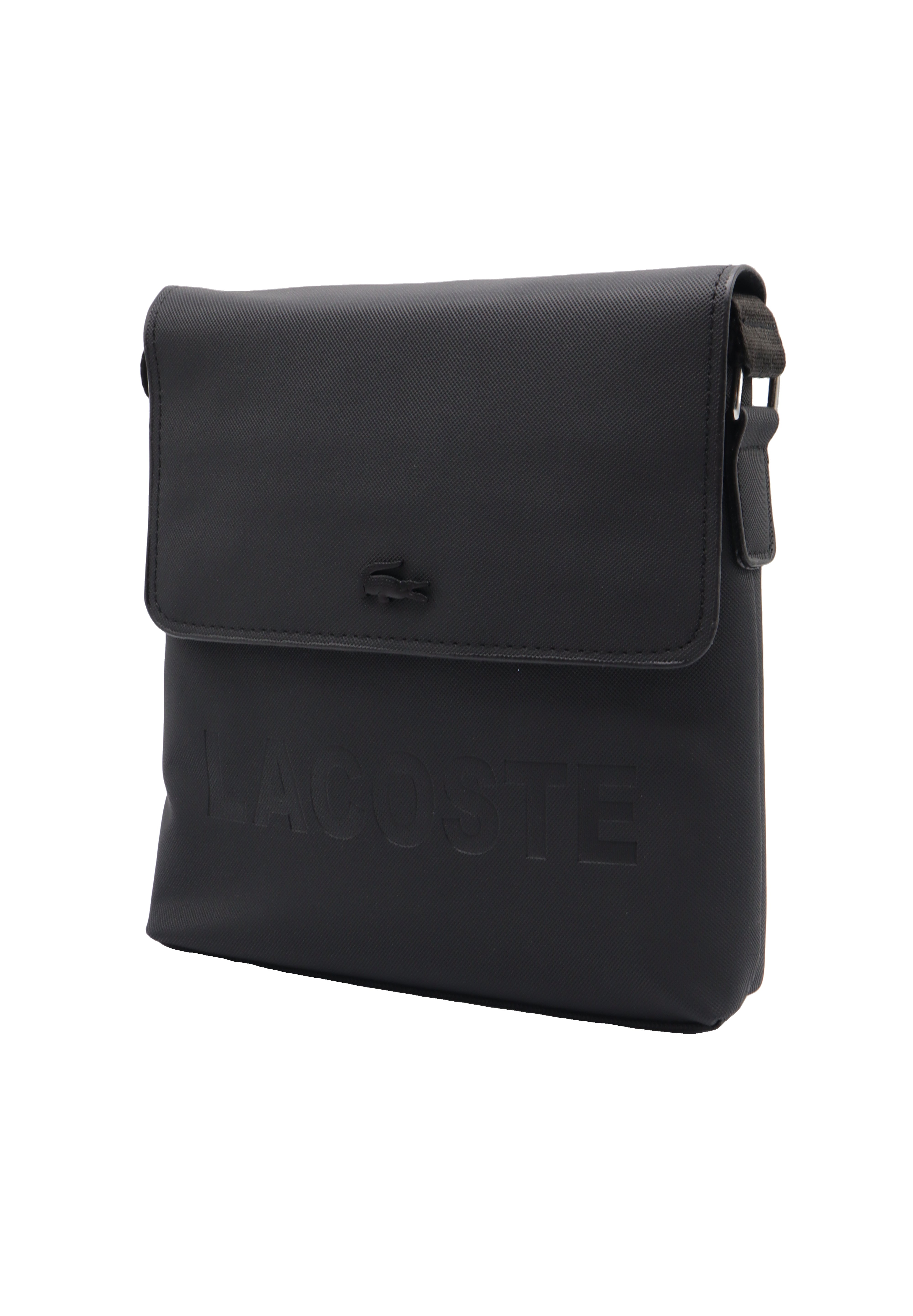Lacoste Men's Flap Crossbody Bag | Matte Black