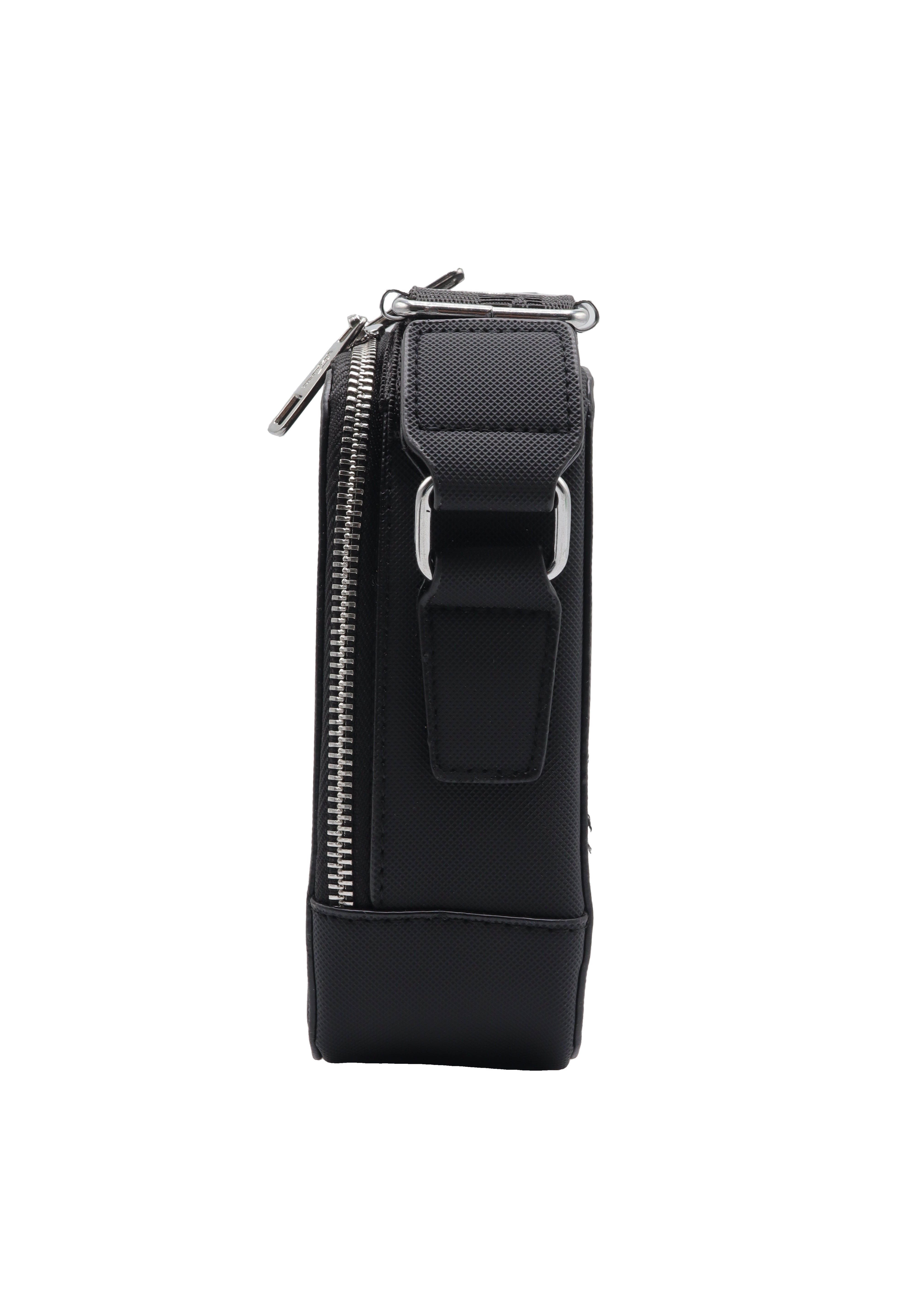 Lacoste Men's Crossbody Camera Bag | Matte Black & Silver
