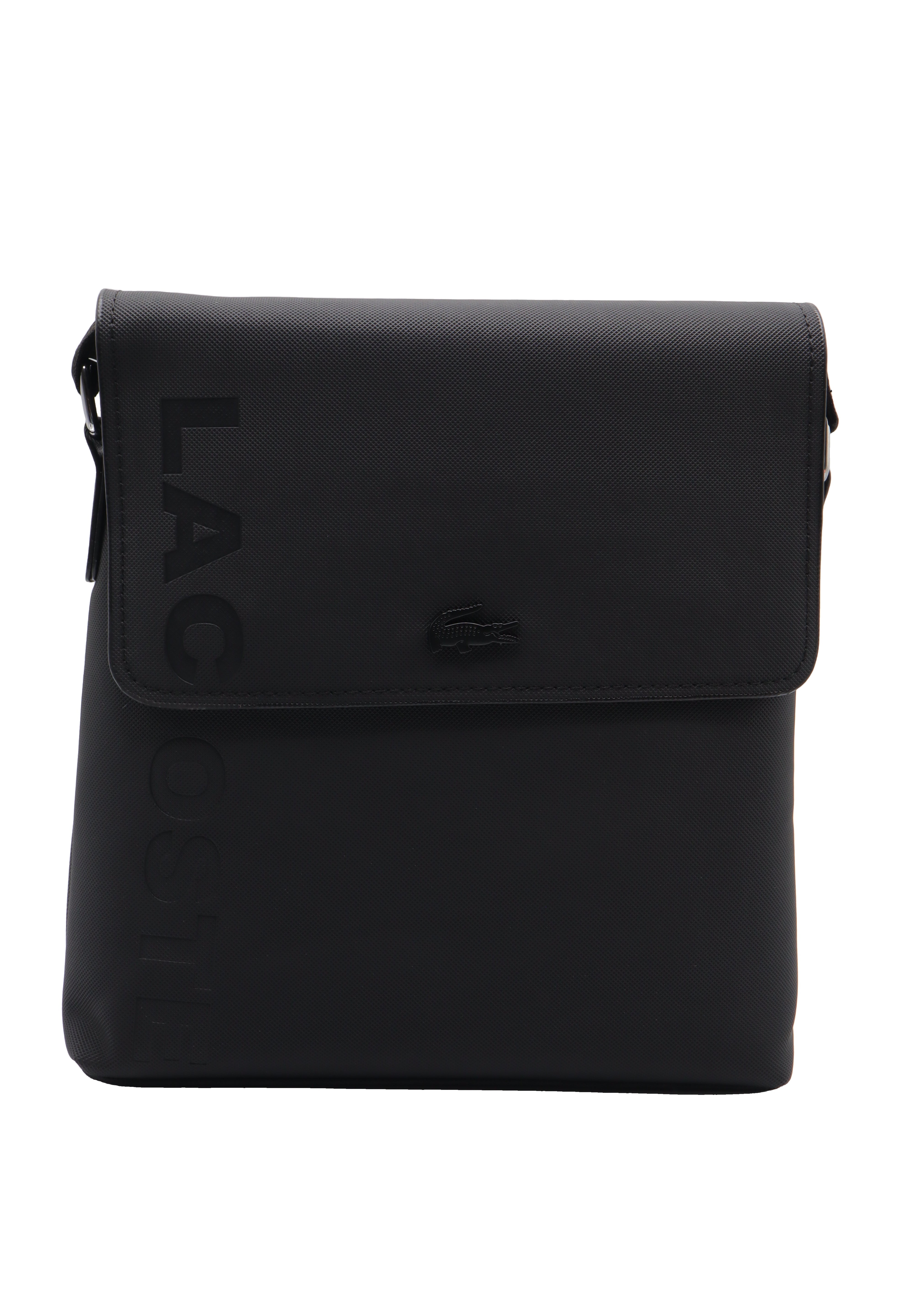 Lacoste Men's Flap Crossbody Bag | Matte Black