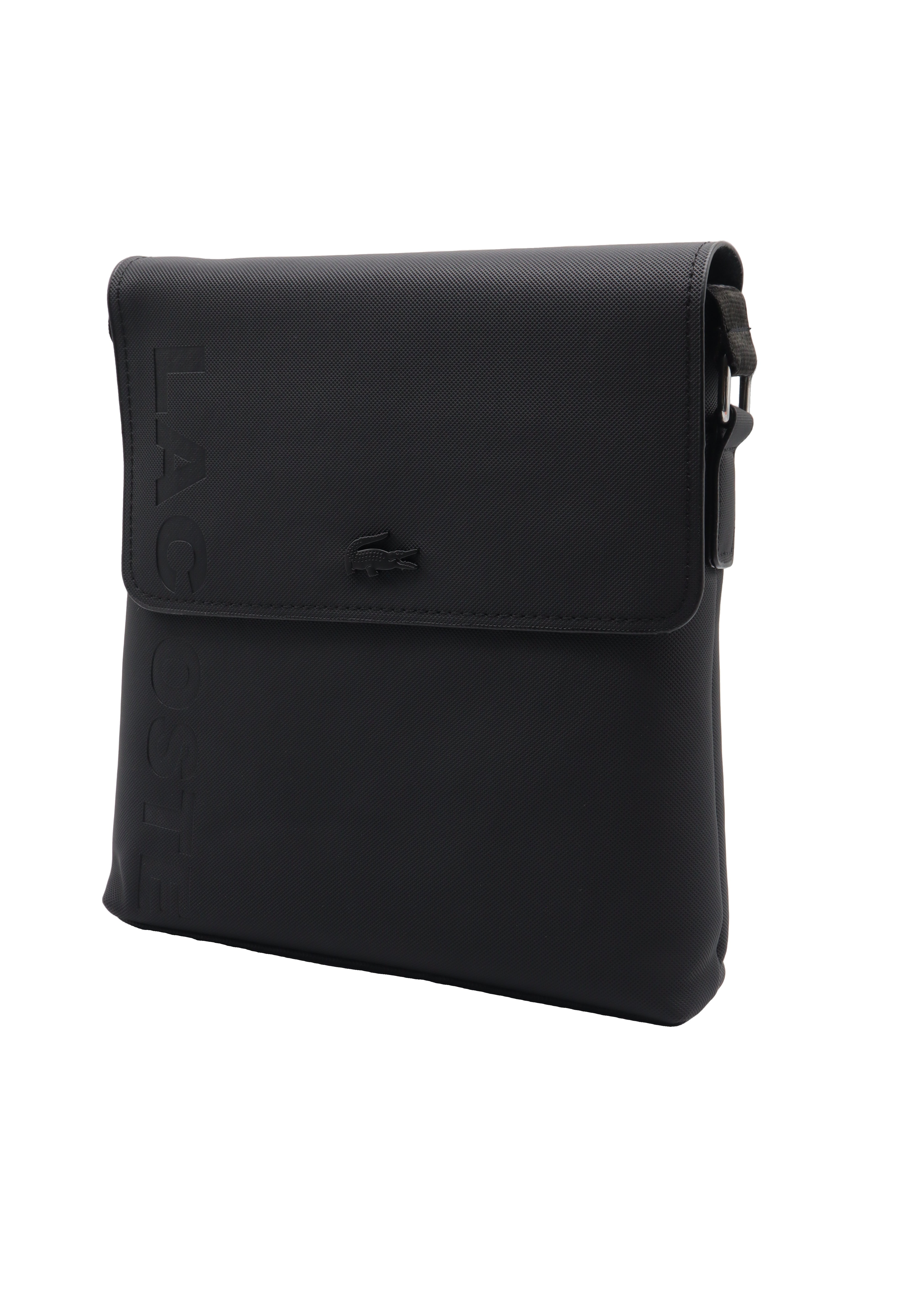 Lacoste Men's Flap Crossbody Bag | Matte Black