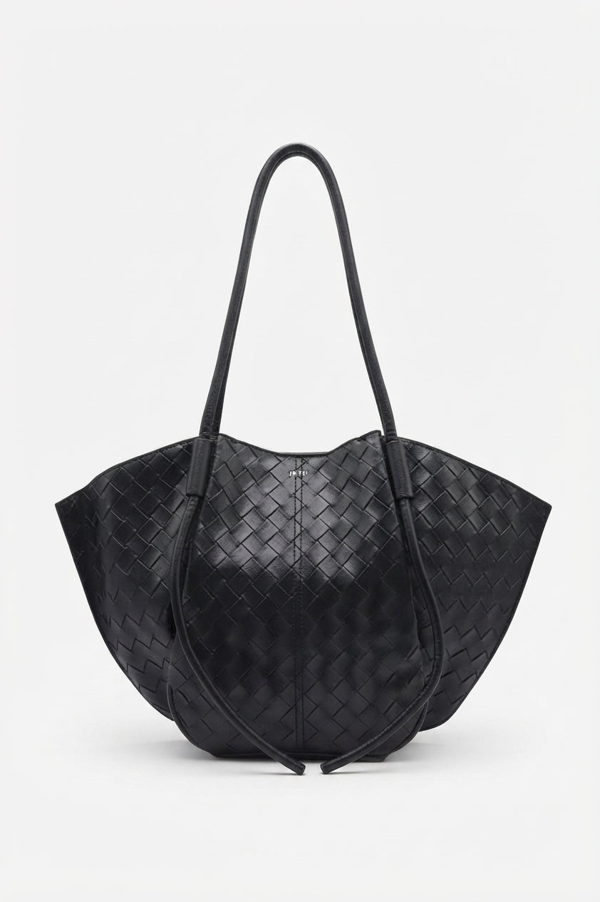 Bottega Veneta Woven Leather Basket Tote | Classic Black