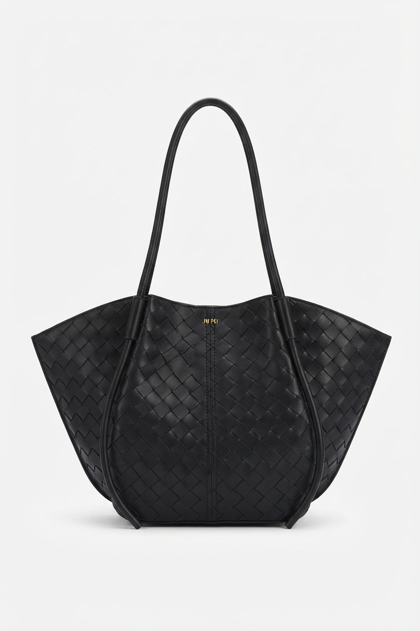 Bottega Veneta Woven Leather Basket Tote | Classic Black