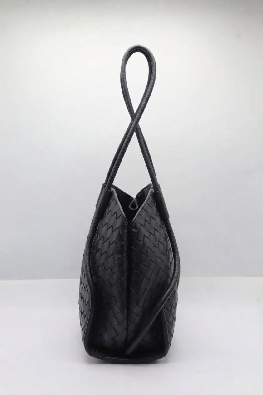 Bottega Veneta Woven Leather Basket Tote | Classic Black