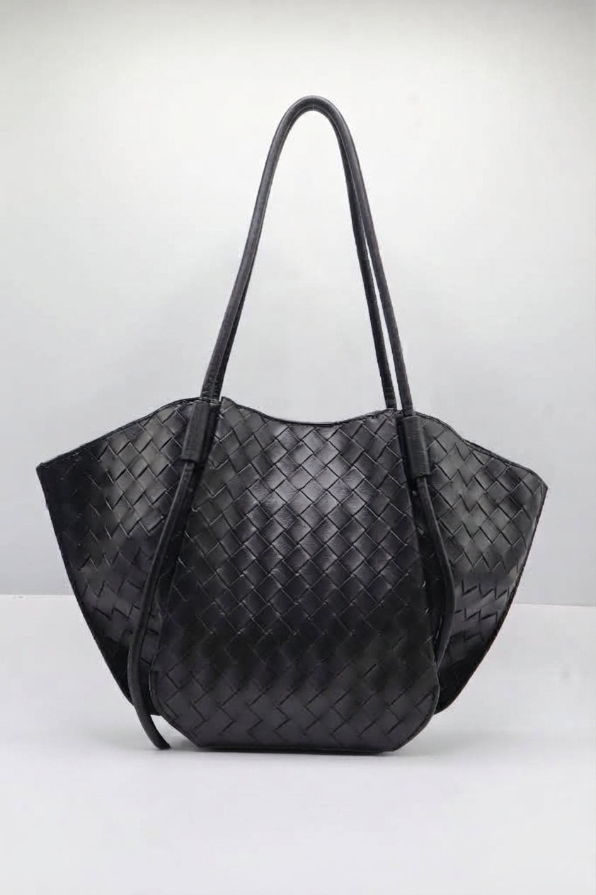 Bottega Veneta Woven Leather Basket Tote | Classic Black