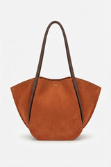 JW PEI Hana Faux Suede Winged Tote Bag | Cognac Brown