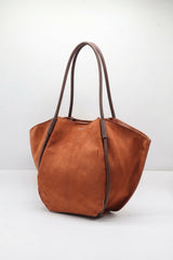 JW PEI Hana Faux Suede Winged Tote Bag | Cognac Brown
