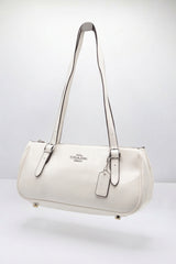 Coach Patent Leather Barrel Shoulder Bag | Off-White & Silver
