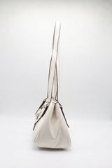 Coach Patent Leather Barrel Shoulder Bag | Off-White & Silver