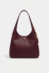 Coach Pebbled Leather Hobo Bag | Burgundy & Gold