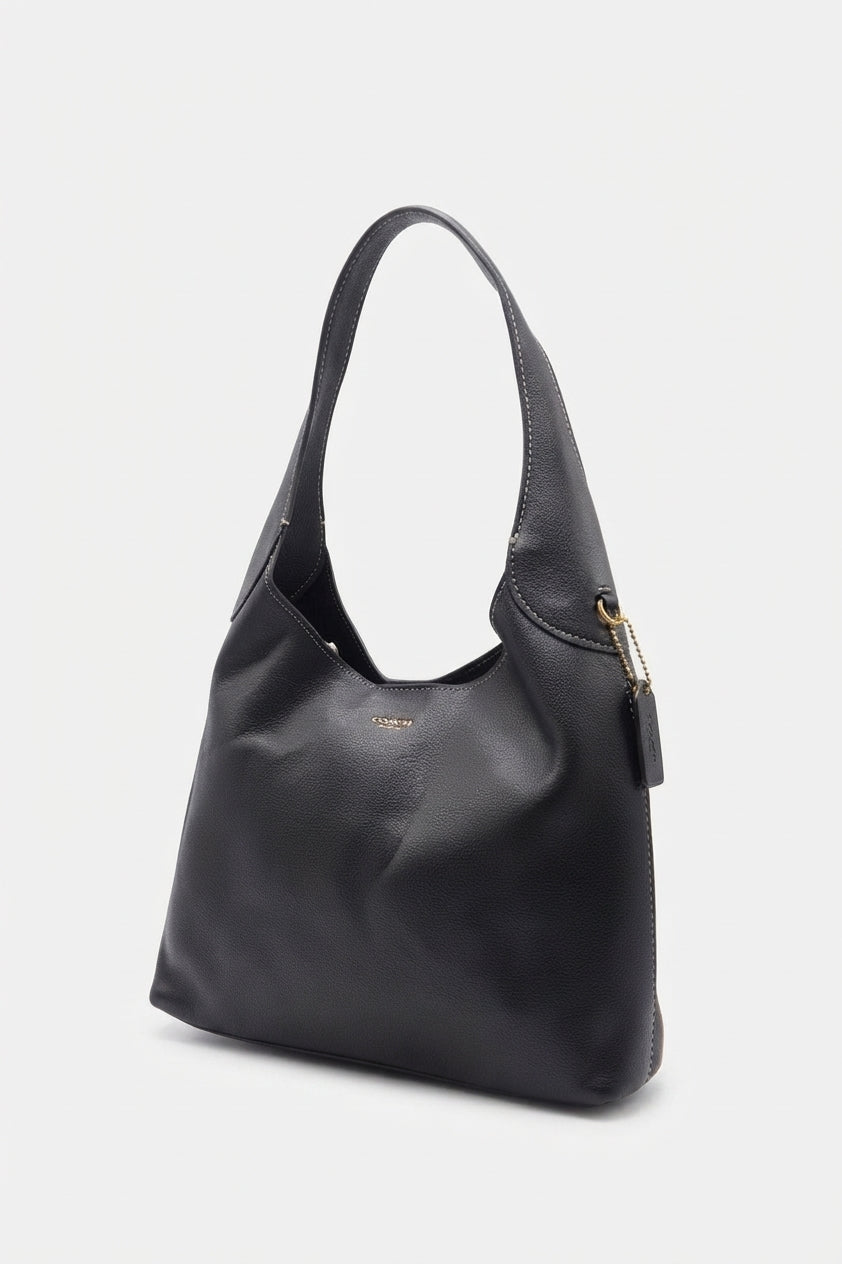 Coach Pebbled Leather Hobo Bag | Black & Gold