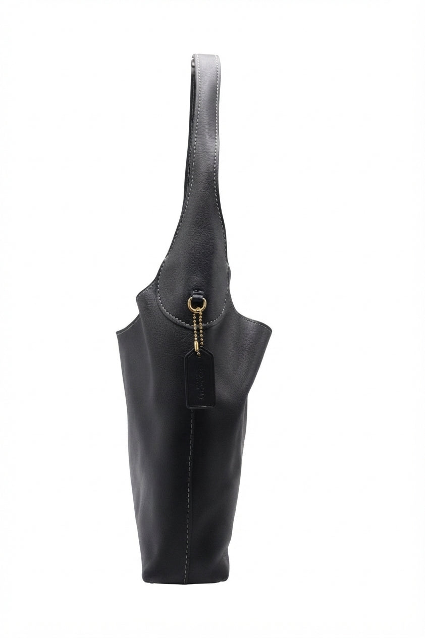 Coach Pebbled Leather Hobo Bag | Black & Gold